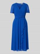 Christian Berg Cocktail Knielanges Cocktailkleid mit Bindegürtel in Ro...