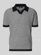 CINQUE Regular Fit Poloshirt mit V-Ausschnitt Modell 'RIANO' in Marine...