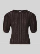 Jake*s Casual Strickshirt mit Rundhalsausschnitt und Wellensaum in Dun...