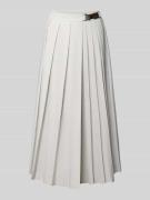 MAX&Co. Ausgestellter Midi-Rock aus Baumwoll-Mix in Hellgrau, Größe 32