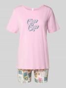 Skiny Regular Fit Pyjama-Set mit Motiv-Print in Rosa, Größe 36