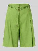Marc Cain Wide Fit Shorts aus Leinen-Mix mit Viskose-Anteil in Grass, ...