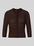 Windsor Semitransparente Strickjacke mit 3/4-Arm in Dunkelbraun, Größe...