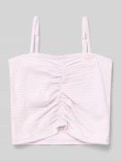 s.Oliver RED LABEL Slim Fit Crop Top aus Baumwoll-Mix in Lavender, Grö...