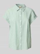 Tom Tailor Denim Loose Fit Bluse mit Streifenmuster in Gruen, Größe XS