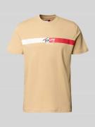 Tommy Jeans Regular Fit T-Shirt aus reiner Baumwolle in Beige, Größe L