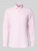 SEIDENSTICKER Slim Fit Business-Hemd aus Leinen mit Kentkragen in Rose...
