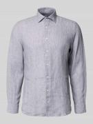 SEIDENSTICKER Slim Fit Business-Hemd aus Leinen mit Kentkragen in Silb...