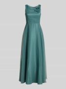 Vera Mont Abendkleid mit floralem Zierbesatz in Petrol, Größe 36