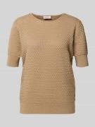 FREE/QUENT Strickpullover mit 1/2-Arm Modell 'Dodo' in Beige, Größe L