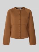 Rich & Royal Jacke aus Viskose-Mix mit Rundhalsausschnitt in Cognac, G...