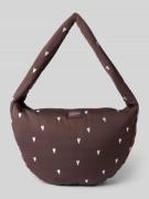 STUDIO NOOS Handtasche mit Stitchings und Label-Detail in Dunkelbraun,...