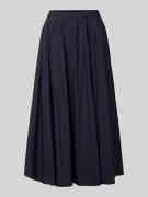ROBE LÉGÈRE Midirock mit gelegten Falten in Marine, Größe 34