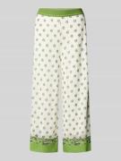 Marc Cain Wide Fit Stoffhose mit floralem Allover-Print in Sand, Größe...