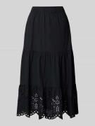 Christian Berg Woman Selection Midirock mit Lochstitching in Black, Gr...