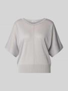 More & More Relaxed Fit Oberteil aus Viskose-Mix in Strick-Optik in He...