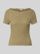 Noisy May Slim Fit T-Shirt mit Strukturmuster Modell 'Alora' in Mud, G...
