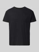 Superdry T-Shirt aus Baumwoll-Leinen-Mix mit Brusttasche in Black, Grö...