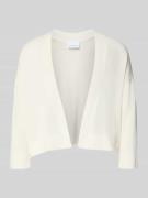 comma Strickjacke aus Lyocell-Baumwoll-Mix in offener Passform in Weis...