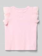 Guess T-Shirt mit Logo-Stitching und Rundhalsausschnitt in Rosa, Größe...