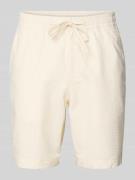 Lacoste Loose Fit Shorts aus Baumwoll-Mix in Offwhite, Größe L