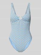 Seafolly Slim Fit Badeanzug mit Strukturmuster Modell 'Mala' in Blau, ...