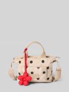 Seidenfelt Handtasche mit Label-Patch Modell 'VAALA MINI' in Beige, Gr...
