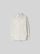 Lala Berlin Hemdjacke mit Allover-Animal-Print in Hellgrau, Größe L