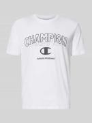 CHAMPION T-Shirt mit Label-Print und Rundhalsausschnitt in Weiss, Größ...