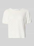 More & More Strickshirt mit Puffärmeln in Offwhite, Größe 34