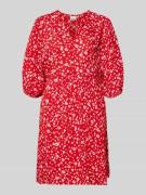 ICHI Minikleid aus Viskose im Allover-Look Modell 'MARRAKECH' in Rot, ...
