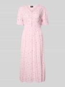 Pieces A-Linien Midikleid aus reiner Viskose Modell 'TALA' in Rosa, Gr...