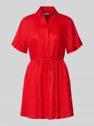 Tommy Hilfiger Ausgestelltes Freizeitkleid aus reinem Leinen in Rot, G...