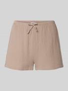 Jake*s Casual Straight Fit Pyjama-Shorts mit Strukturmuster in Taupe, ...