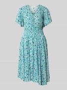 Apricot Knielanges Kleid aus Viskose in Tuerkis, Größe L