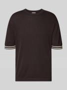 Drykorn Strickshirt mit Rundhalsausschnitt Modell 'DERICO' in Dunkelbr...