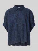 Emily Van den Bergh Relaxed Fit Bluse mit Lochstickerei in Blau, Größe...