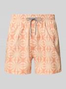 BOARDIES Badehose im Allover-Look mit elastischem Bund in Orange, Größ...