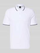 bugatti Regular Fit Poloshirt mit Logo-Stitching in Weiss, Größe L