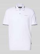 bugatti Regular Fit Poloshirt mit Logo in Weiss, Größe L