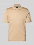 bugatti Regular Fit Poloshirt mit Knopfleiste in Beige, Größe L