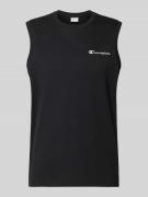 CHAMPION Top mit Label-Stitching und Rundhalsausschnitt in Black, Größ...