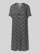 ROBE LÉGÈRE Knielanges Kleid mit Allover-Muster in BLACK, Größe 36