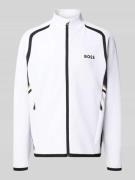 BOSS Green Regular Fit Trainingsjacke mit Kontrastdetails in Weiss, Gr...