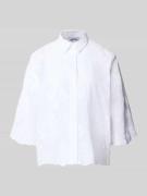 More & More Regular Fit Bluse mit Stitchings und 3/4-Arm in Weiss, Grö...