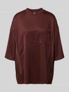 Karo Kauer Oversized T-Shirt mit Label-Print in Mittelbraun, Größe L