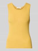 Selected Femme Regular Fit T-Shirt aus Viskose-Mix in GELB, Größe L