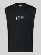 REVIEW Muskelshirt mit Logo und Rundhalsausschnitt in Black, Größe L