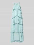 Vero Moda Volant Abendkleid mit V-Ausschnitt Modell 'FELICIA' in Hellb...