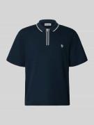 REVIEW Regular Fit Poloshirt mit Reißverschluss und Label-Stitching in...